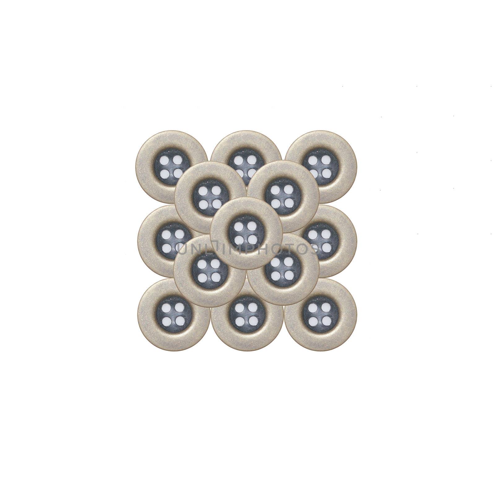 Cloth buttons isolated on white background by kawing921