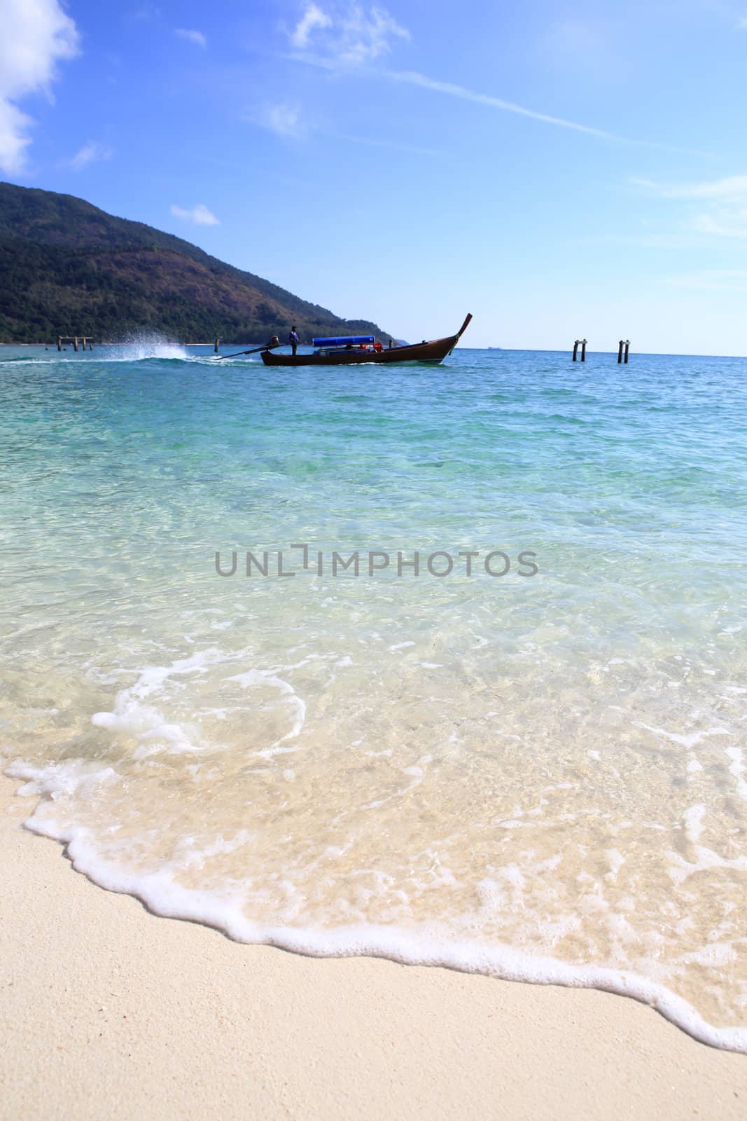 Clear water and blue sky. Lipe island, Thailand