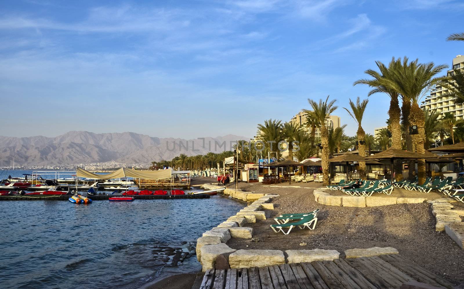 View on the northern beach of Eilat, Israel by Gorshkov13