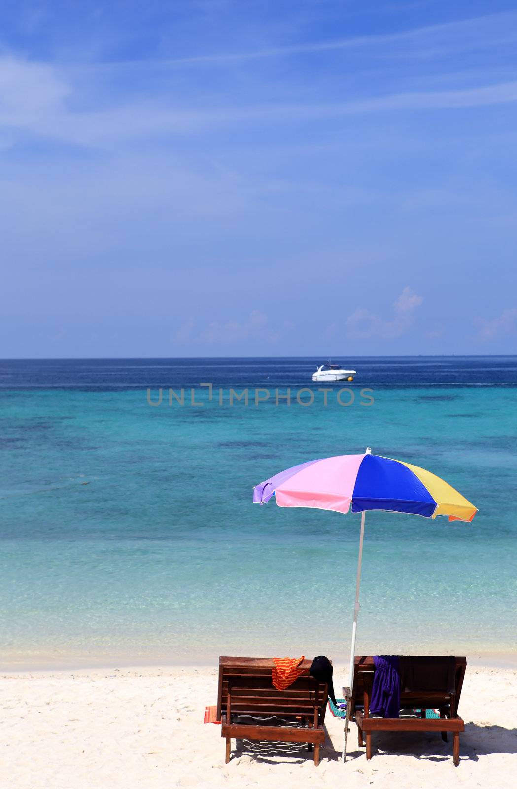 Beach furniture set in Lipe island, Thailand