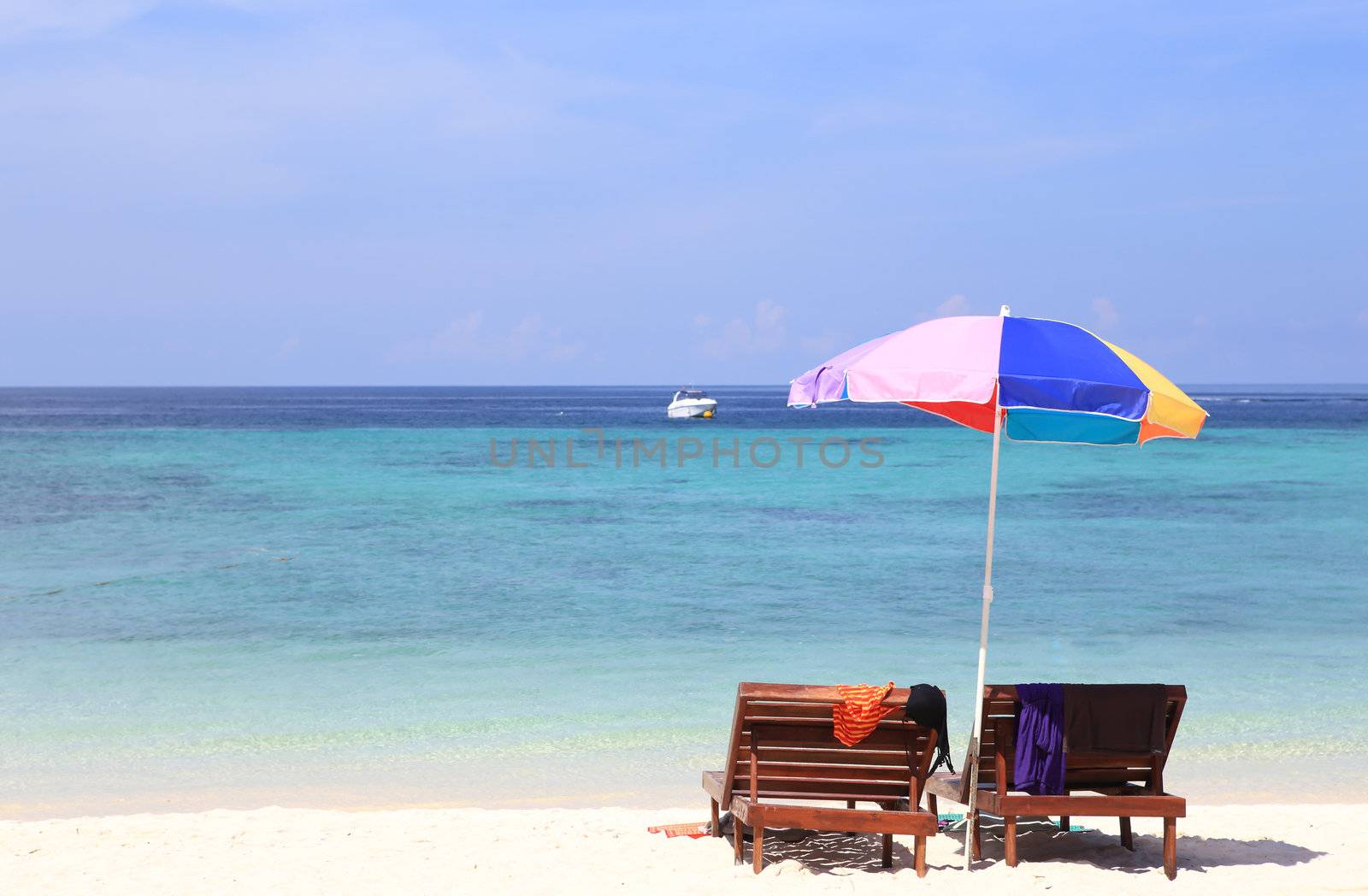 Beach furniture set in Lipe island, Thailand
