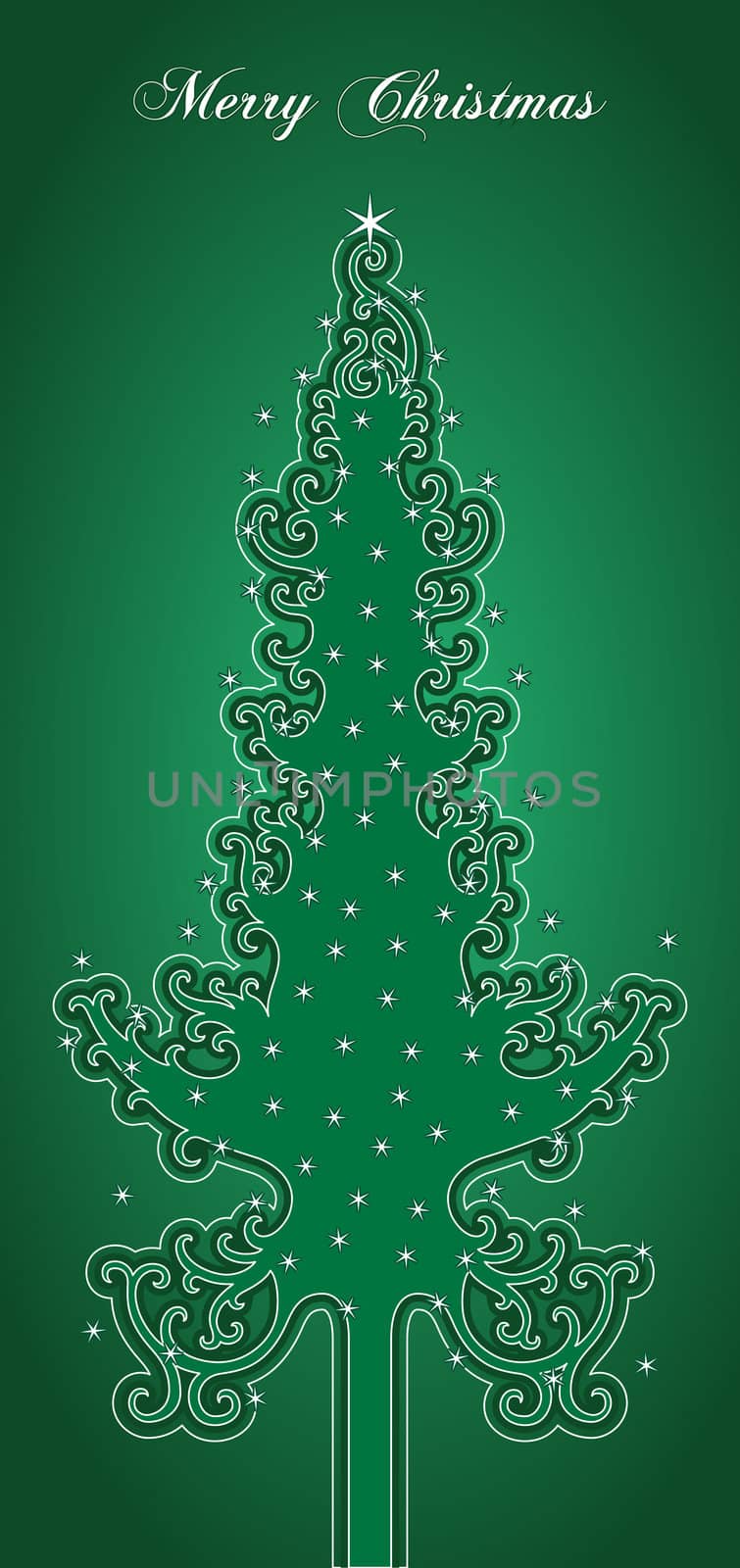 Bitmap Illustration of Christmas Tree