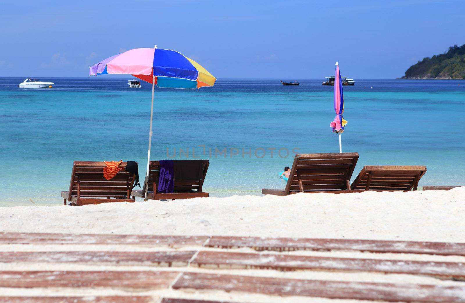 Beach furniture set in Lipe island, Thailand