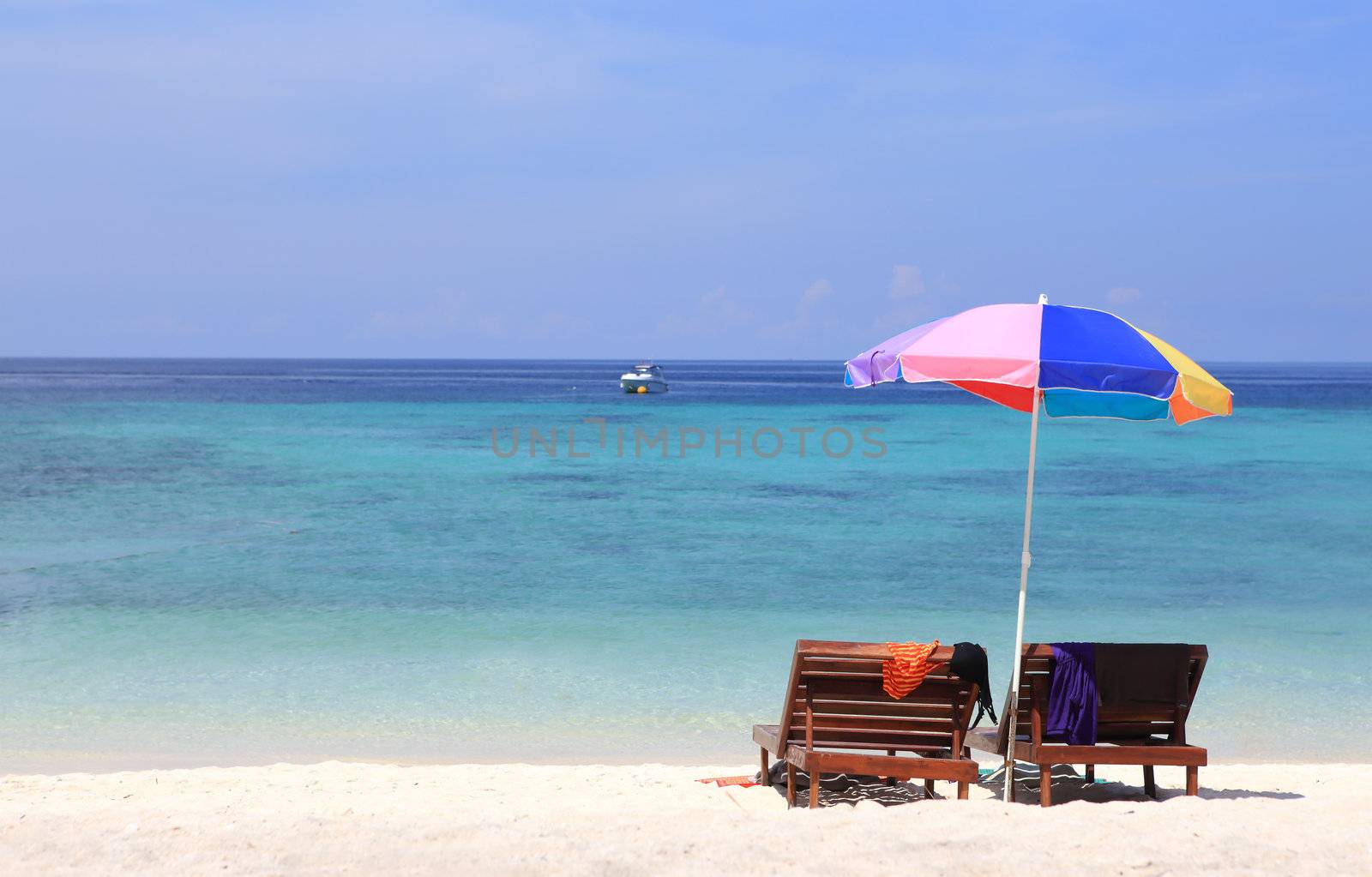 Beach furniture set in Lipe island, Thailand