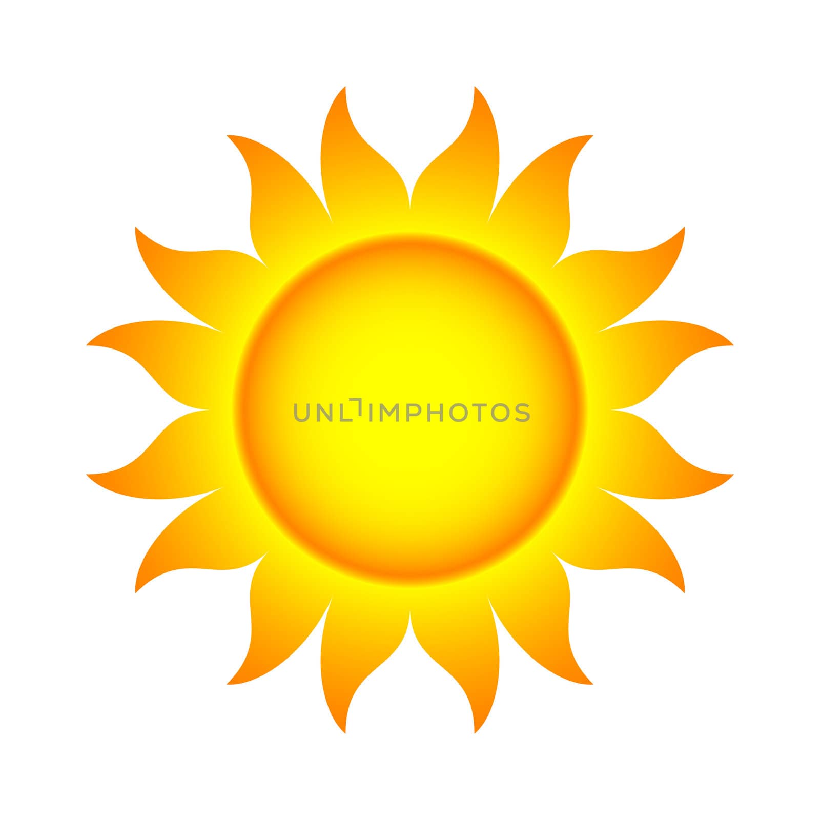 Bitmap Illustration of Abstract Sun With Flames (.jpg file has clipping path)