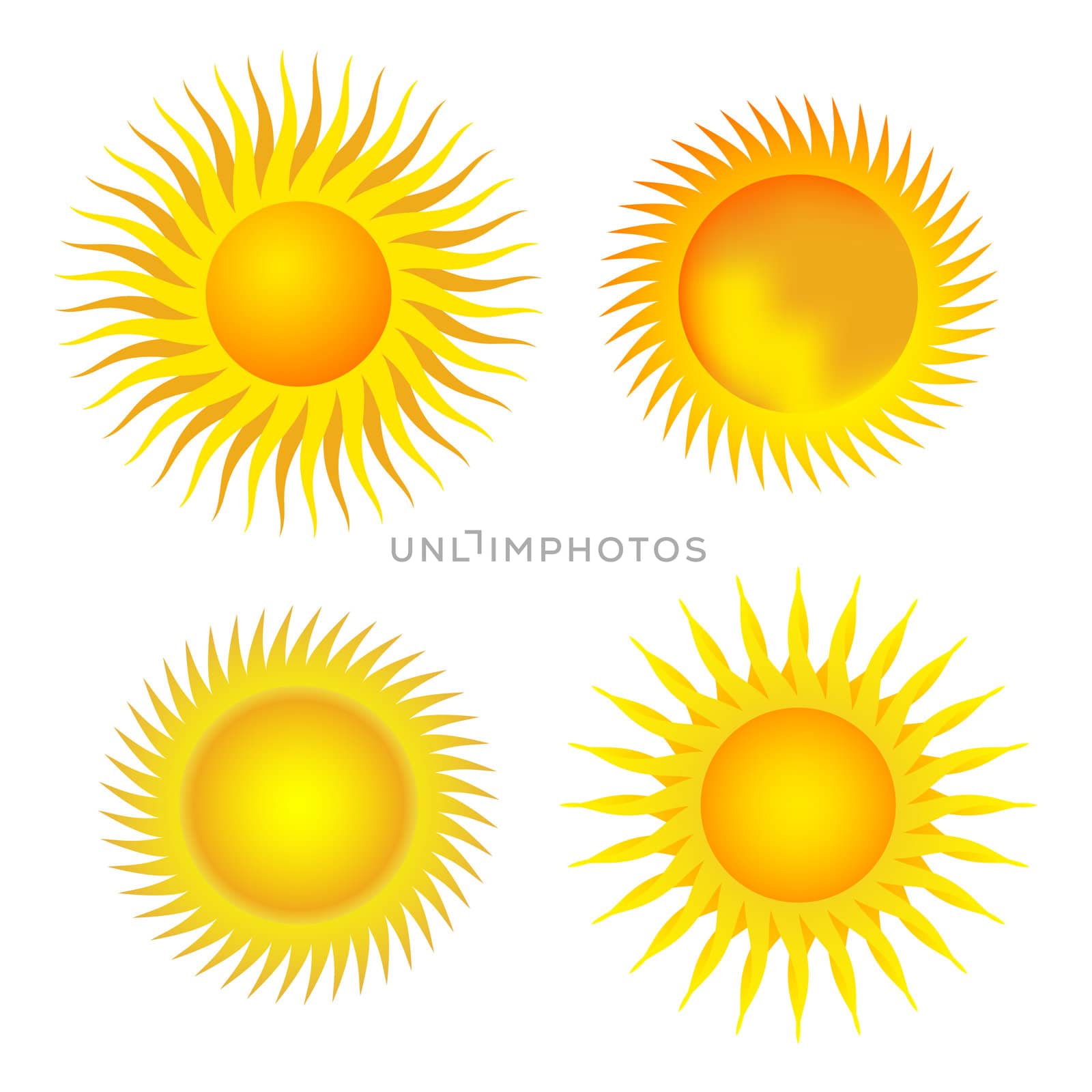 Four Bitmap Illustrations of the Sun