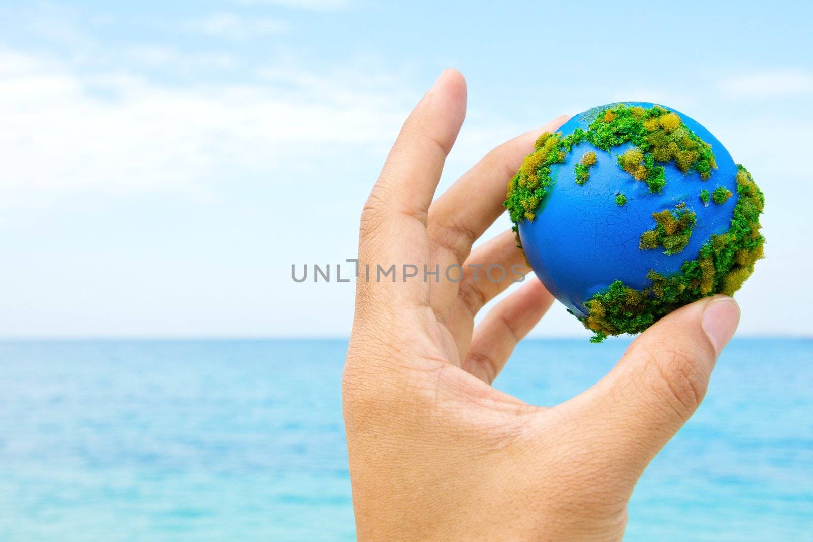 Hands and Earth  Concept Save green planet