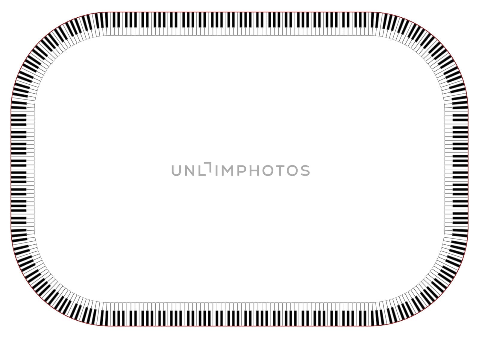 Horizontal Frame of Piano Keys - Bitmap Illustration