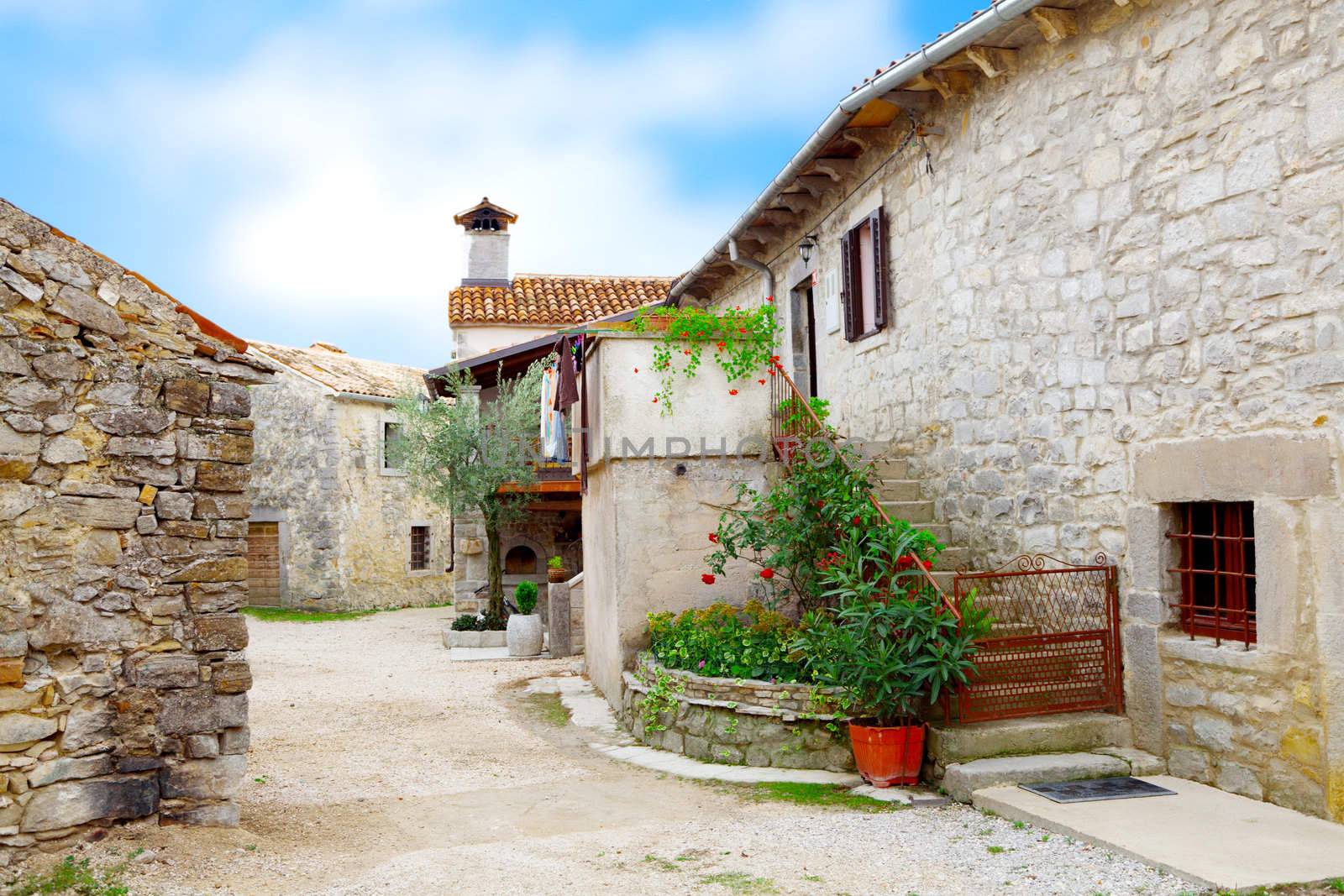 medieval street in Croatia.