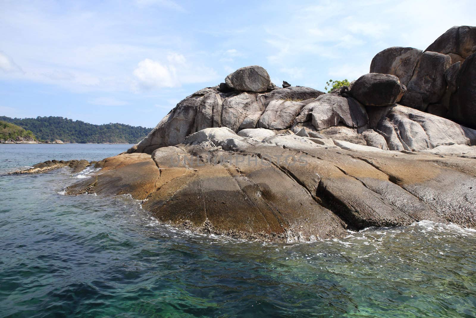 Large stone arch stack at Andaman sea near Koh Lipe, Thailand by rufous