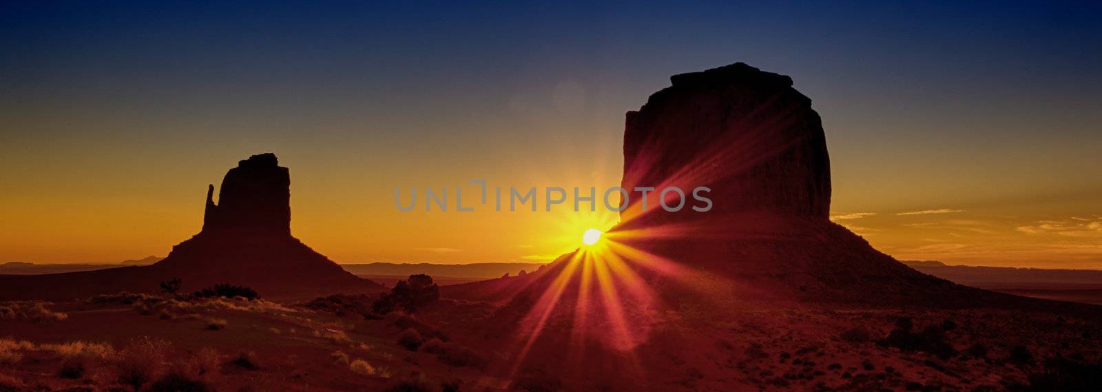 famous Monument Valley Tribal Park At Sunrise, Arizona 
