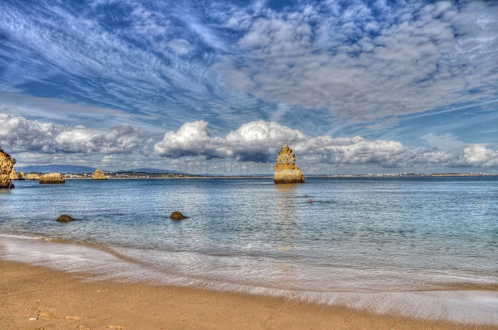 Rocky coast of Portugal in HDR