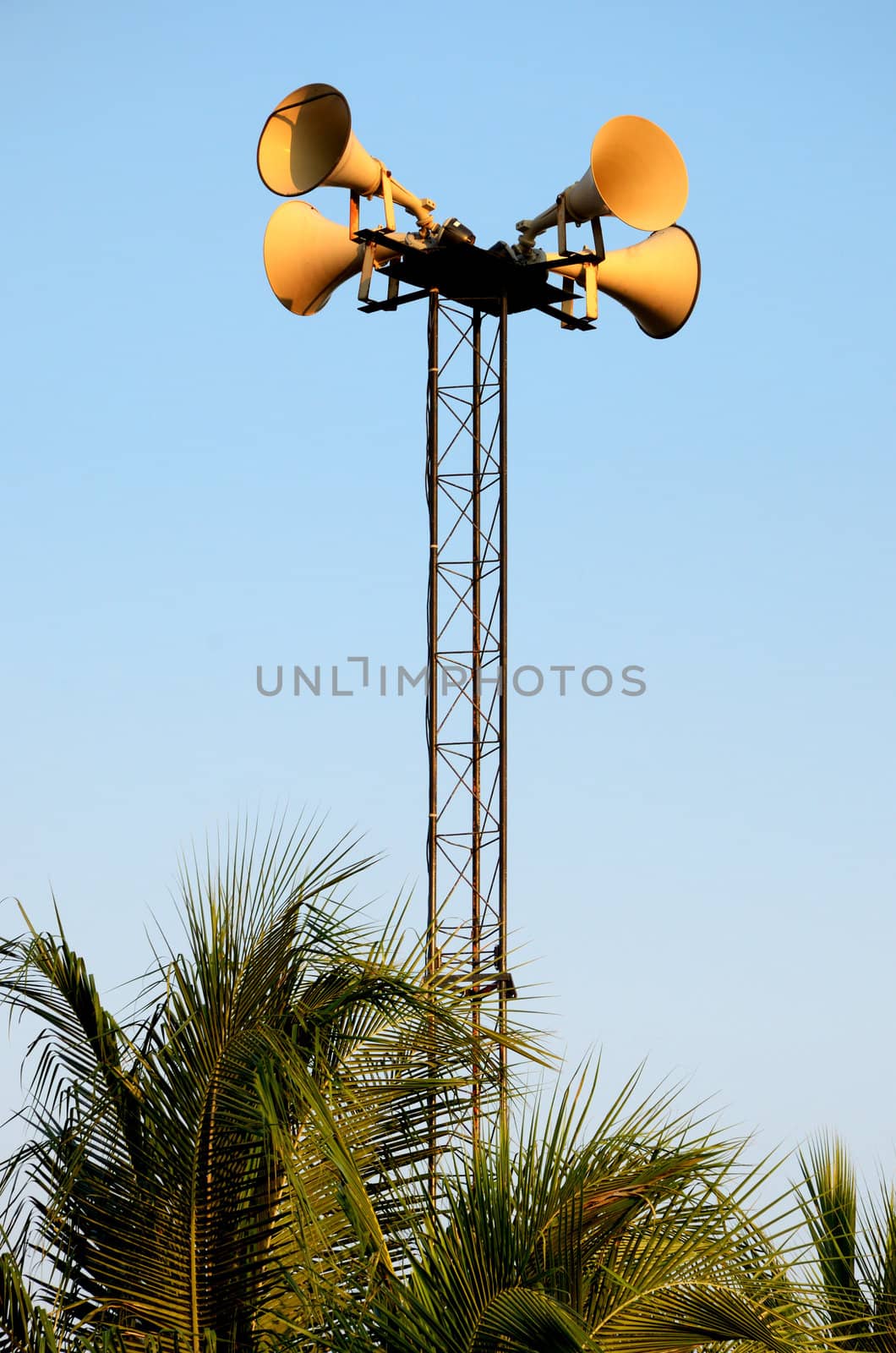 Loudspeaker on top of pole, Announcement concept by pixbox77