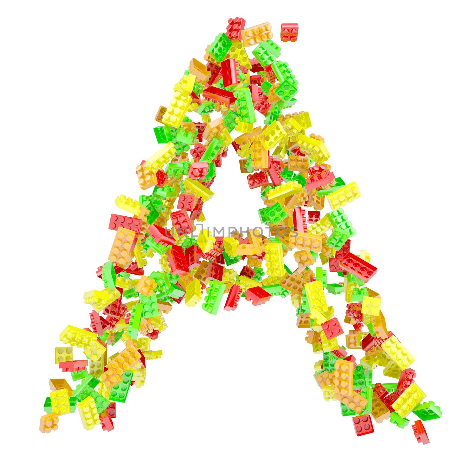 The letter A is made up of children's blocks by cherezoff