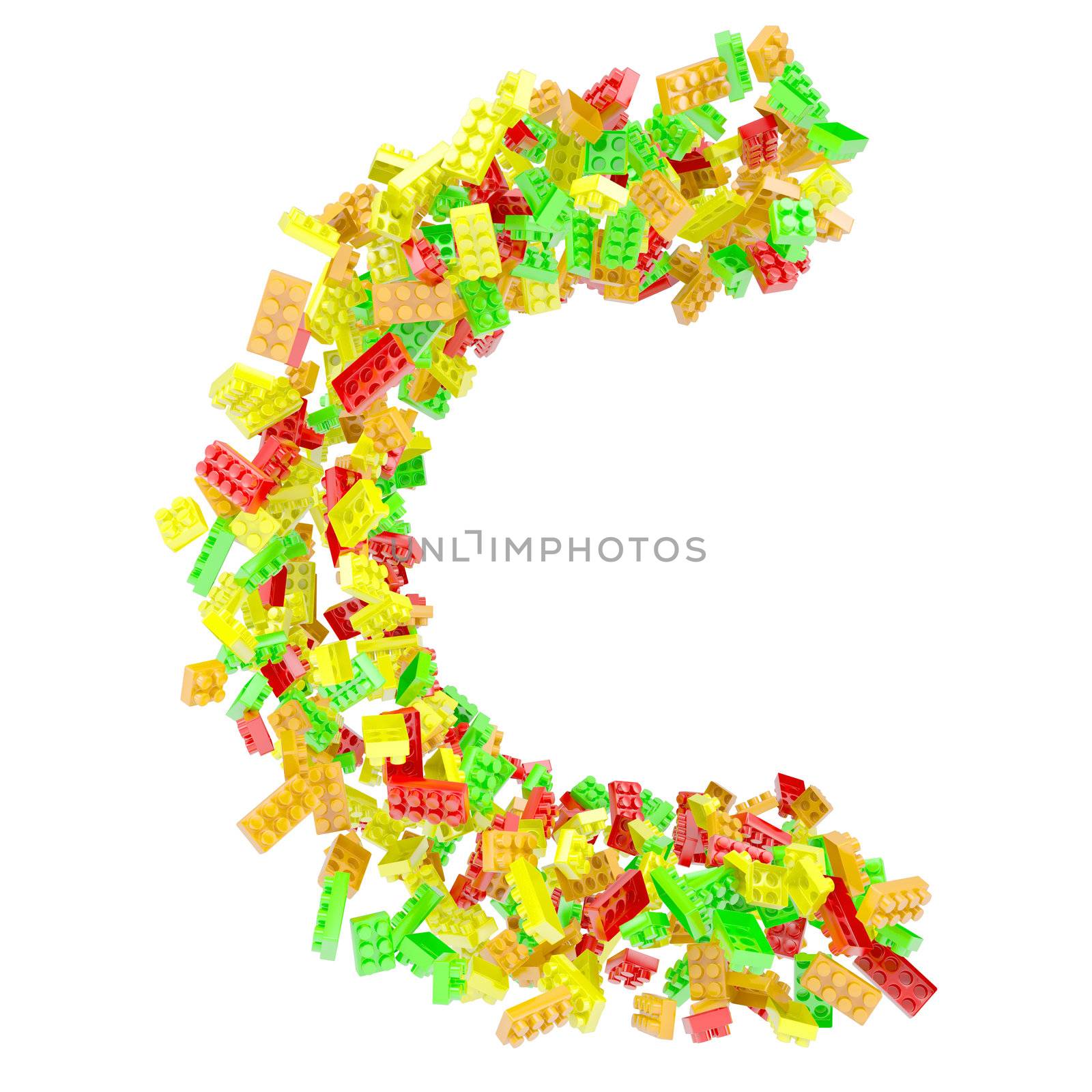 The letter C is made up of children's blocks by cherezoff