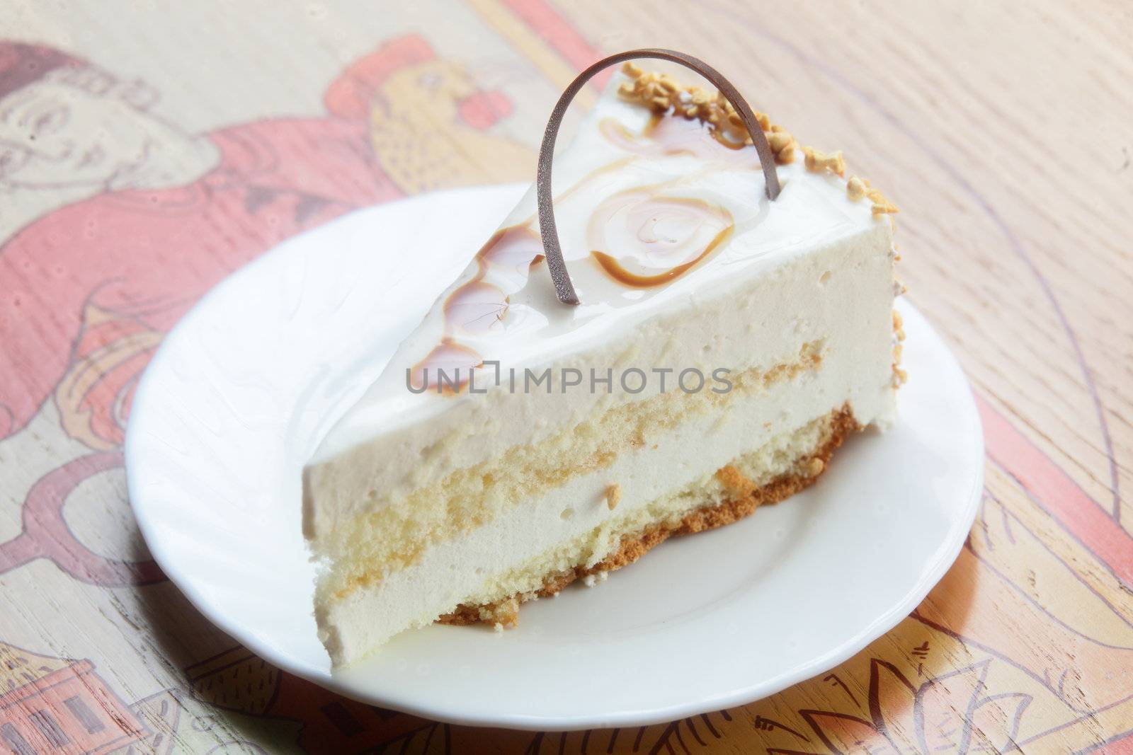 Sweet desert on wood background