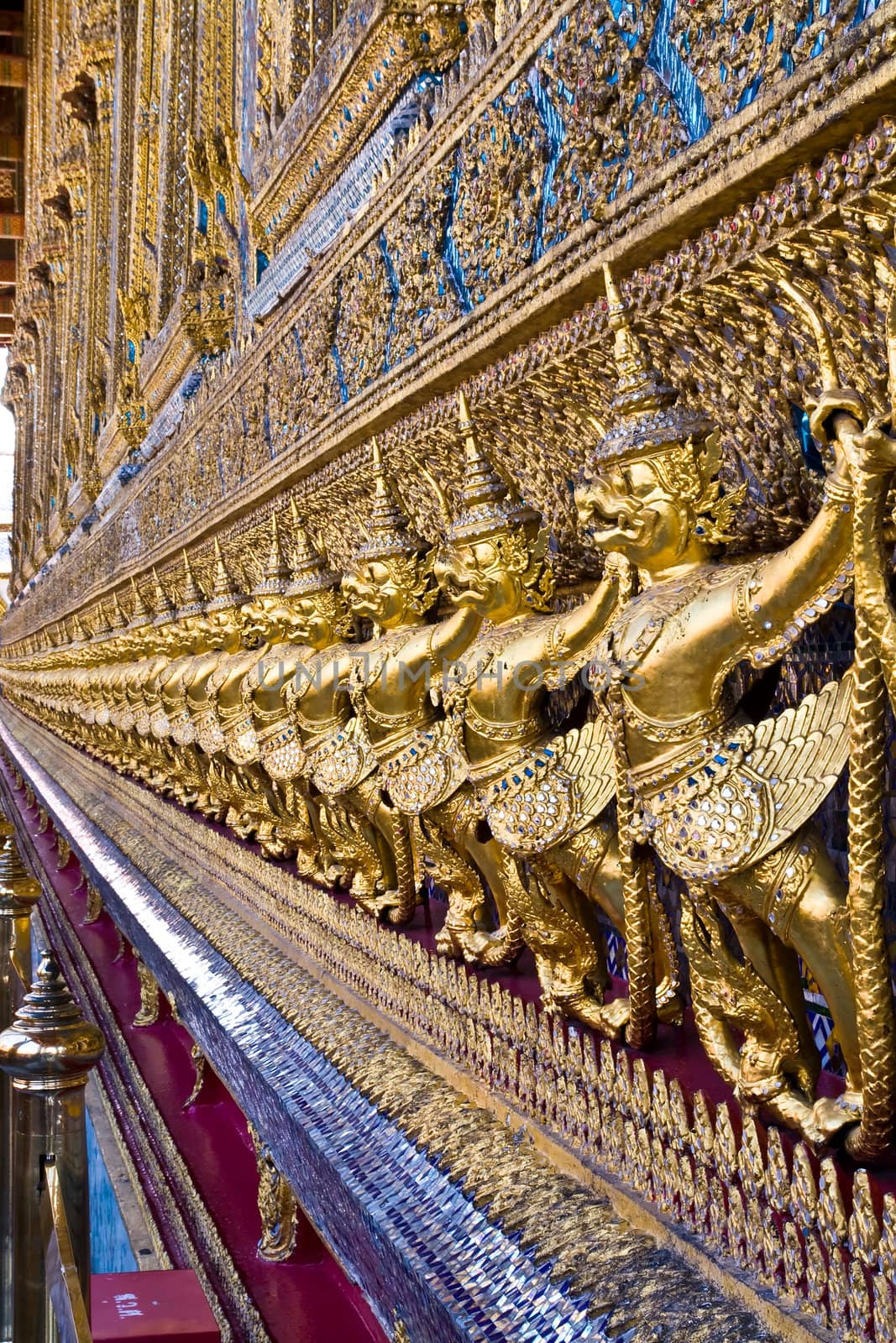 Golden Garuda at Wat Phra Keao Temple in Grand Palace, Bangkok Thailand