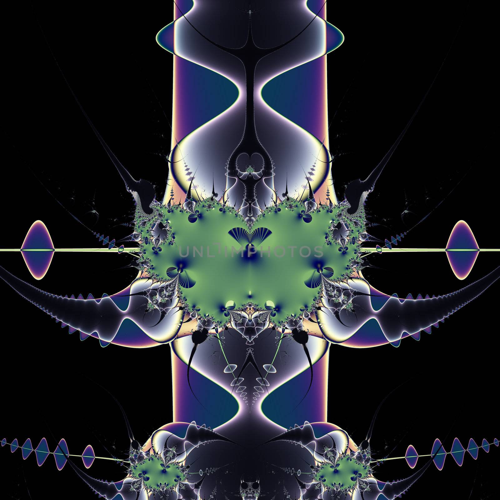 Elegant fractal design, abstract psychedelic art, purple lamp