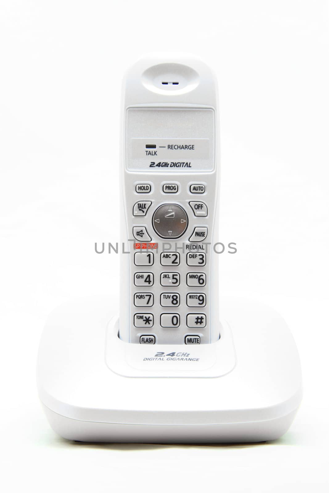 white cordless phone on white