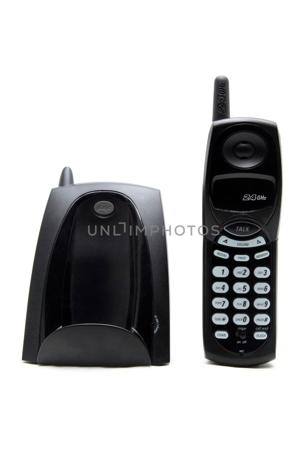 black cordless telephone