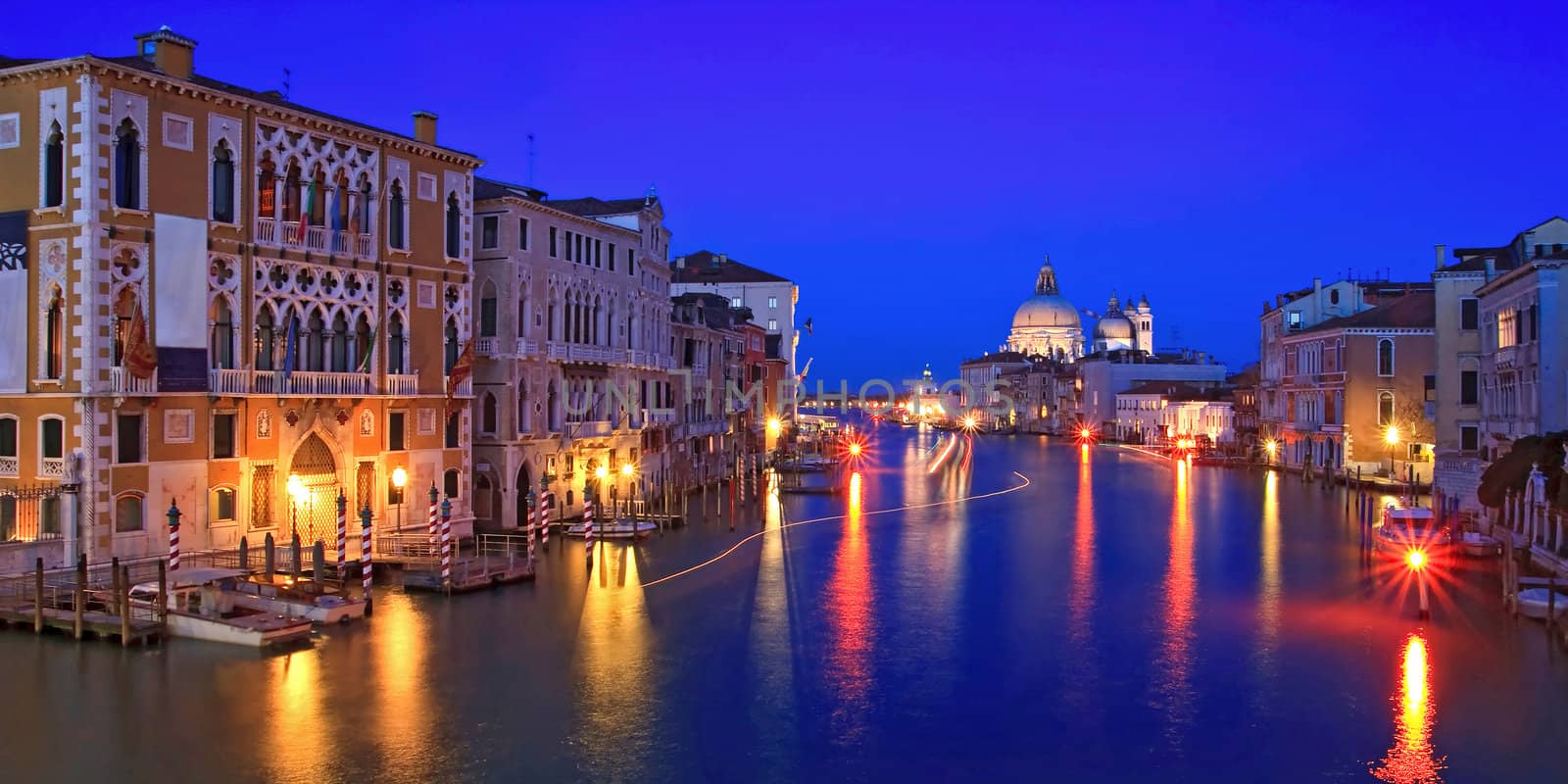 panoramic view of Grand canal Venice Italy.