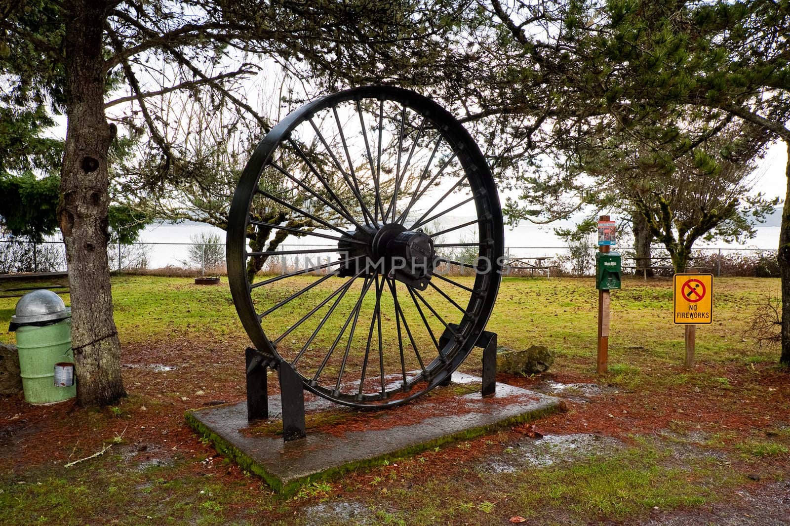 Old disused hydroelectric flywheel