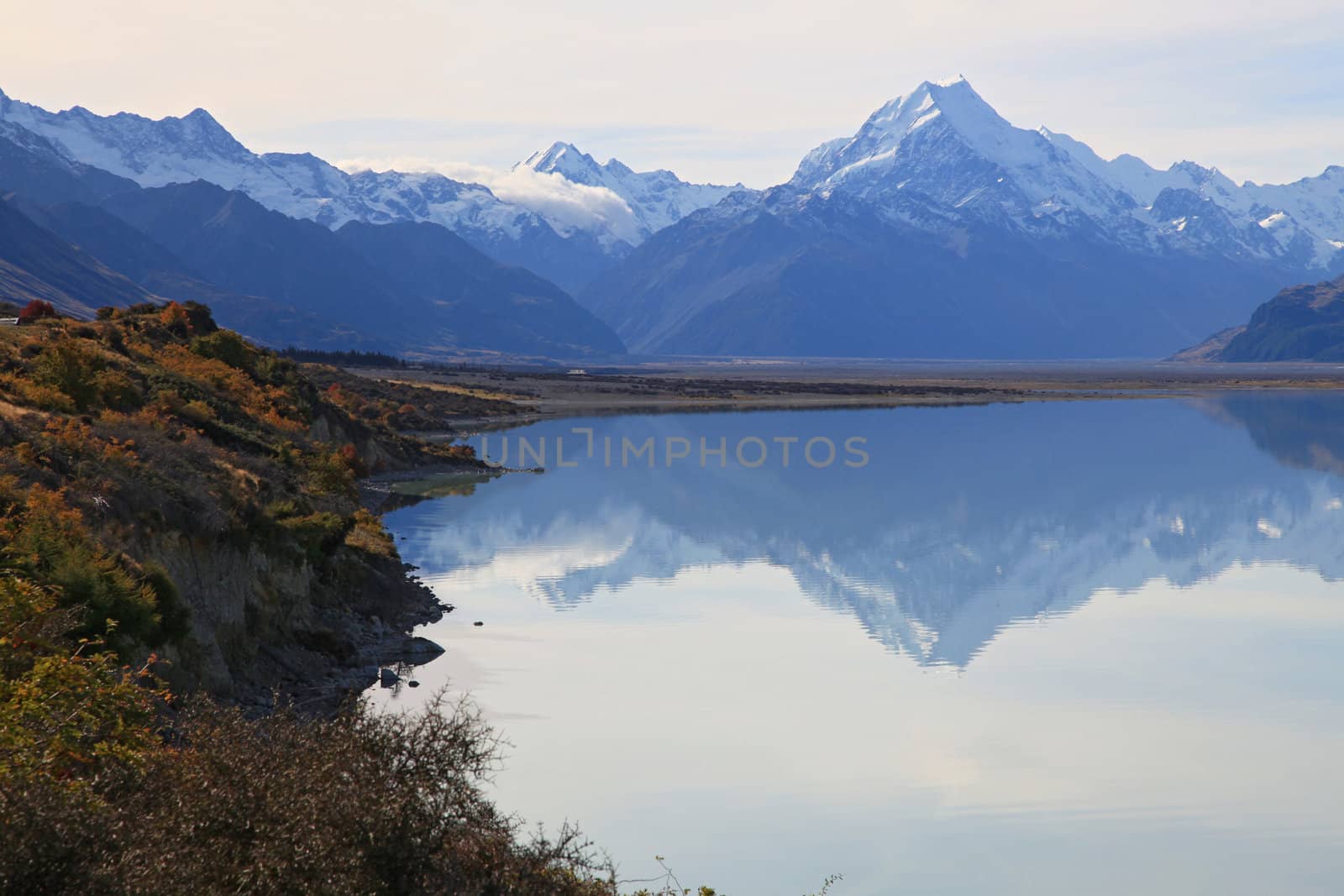 landscape of Mount cook of lake pukaki