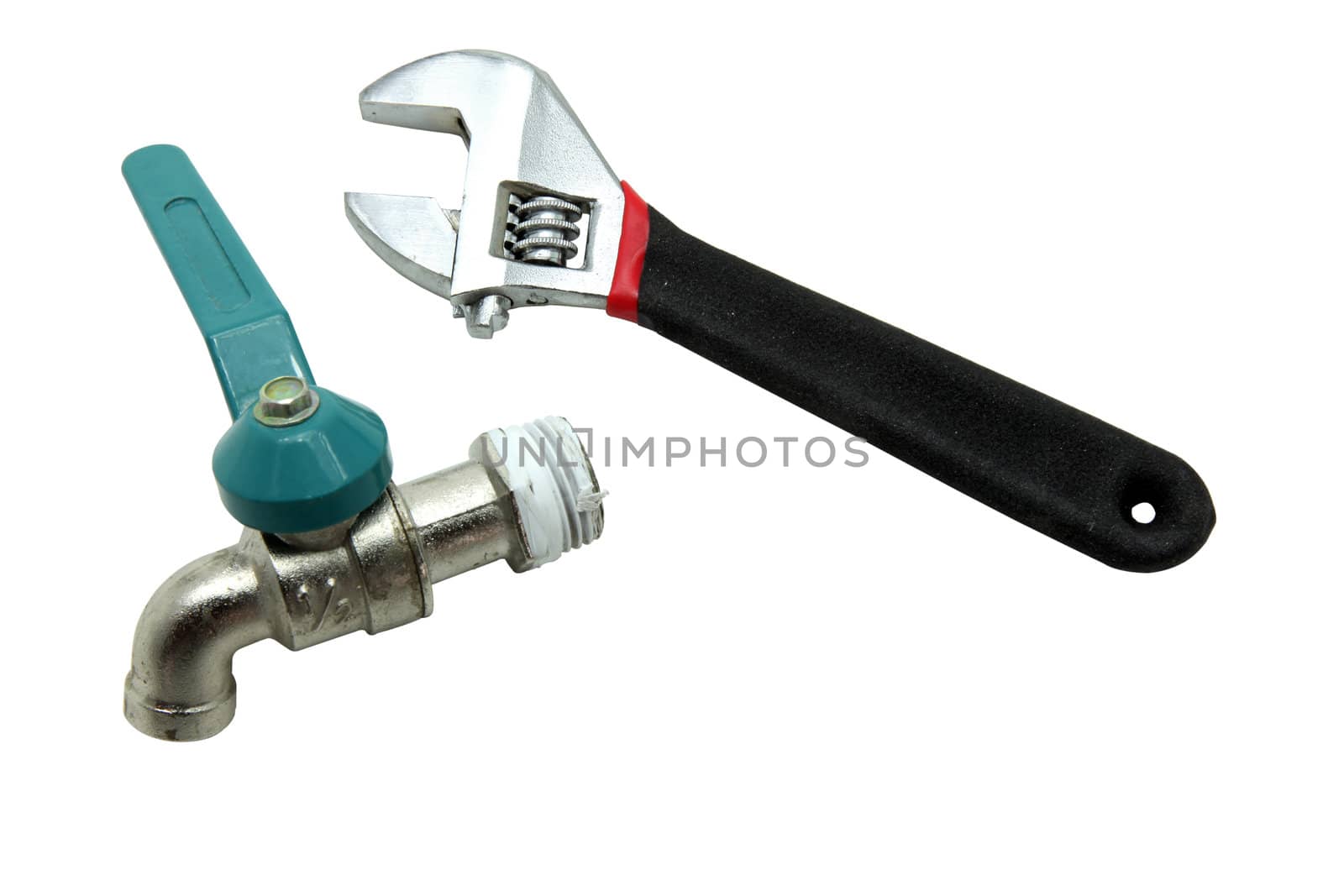 wrench adjustable spanner or monkey spanner  with water valve