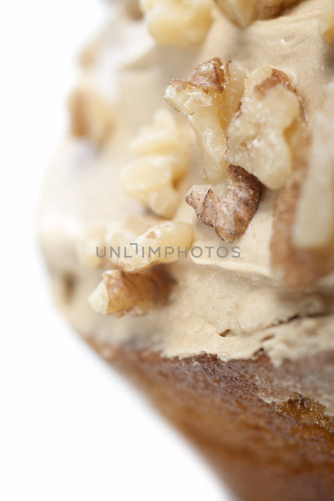 Fresh coffee cake on an isolated background