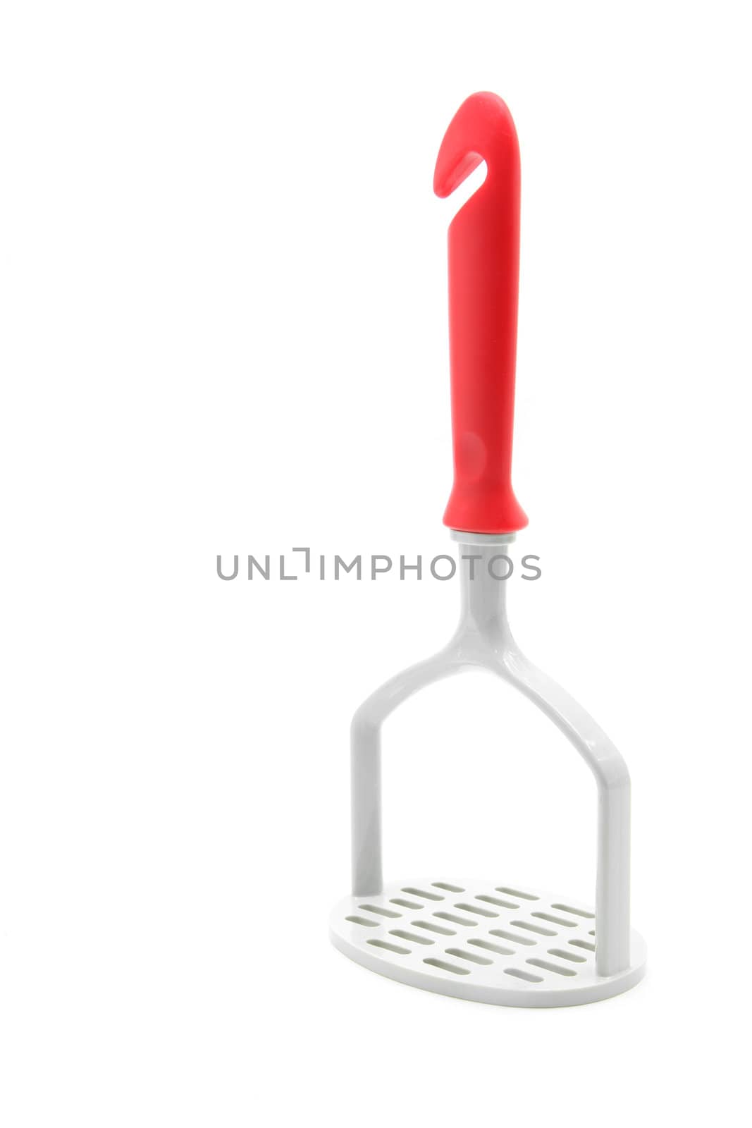 plastic potato masher isolated on white background