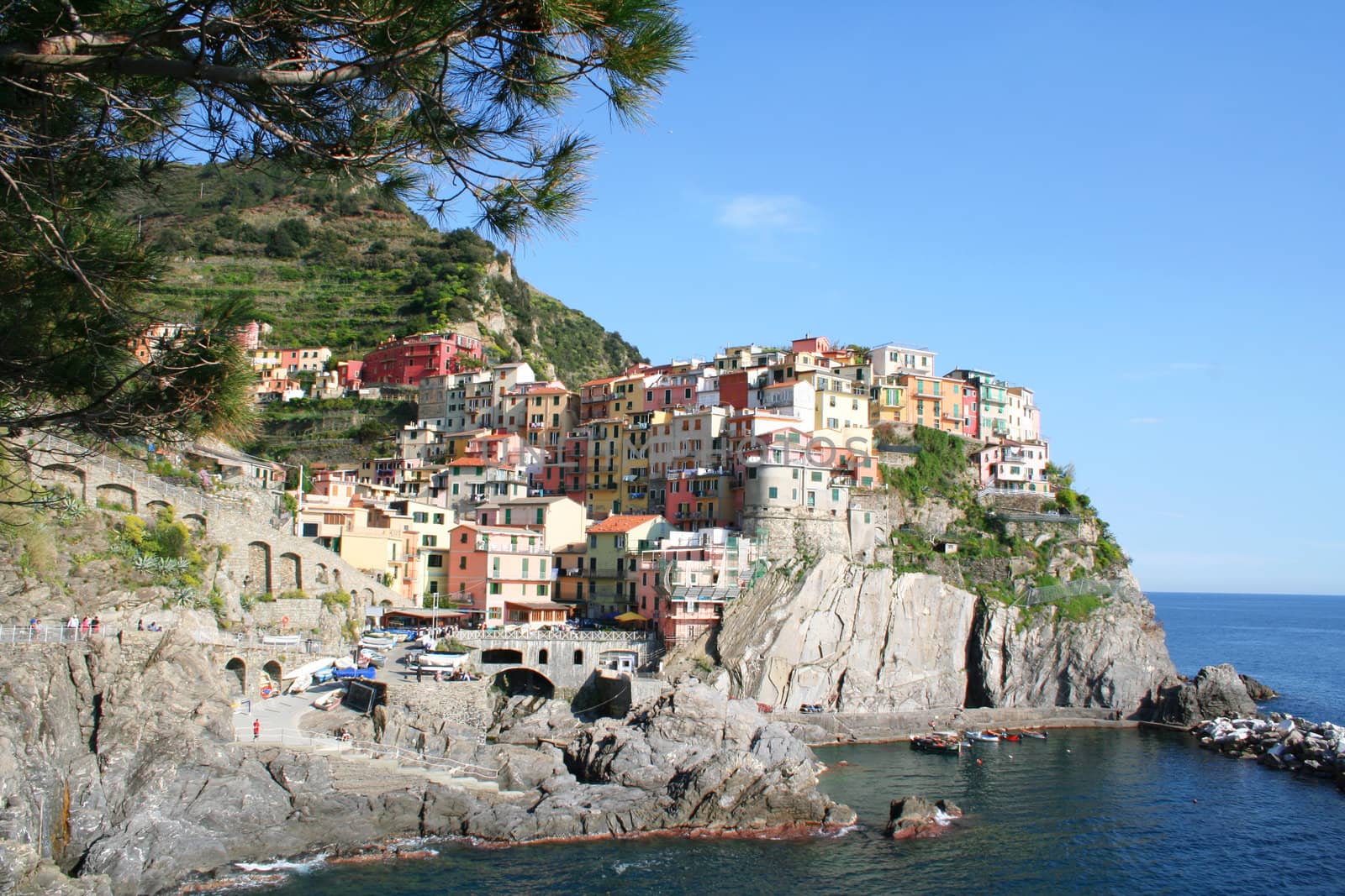 Italy. Cinque Terre. Colorful Manarola village 
