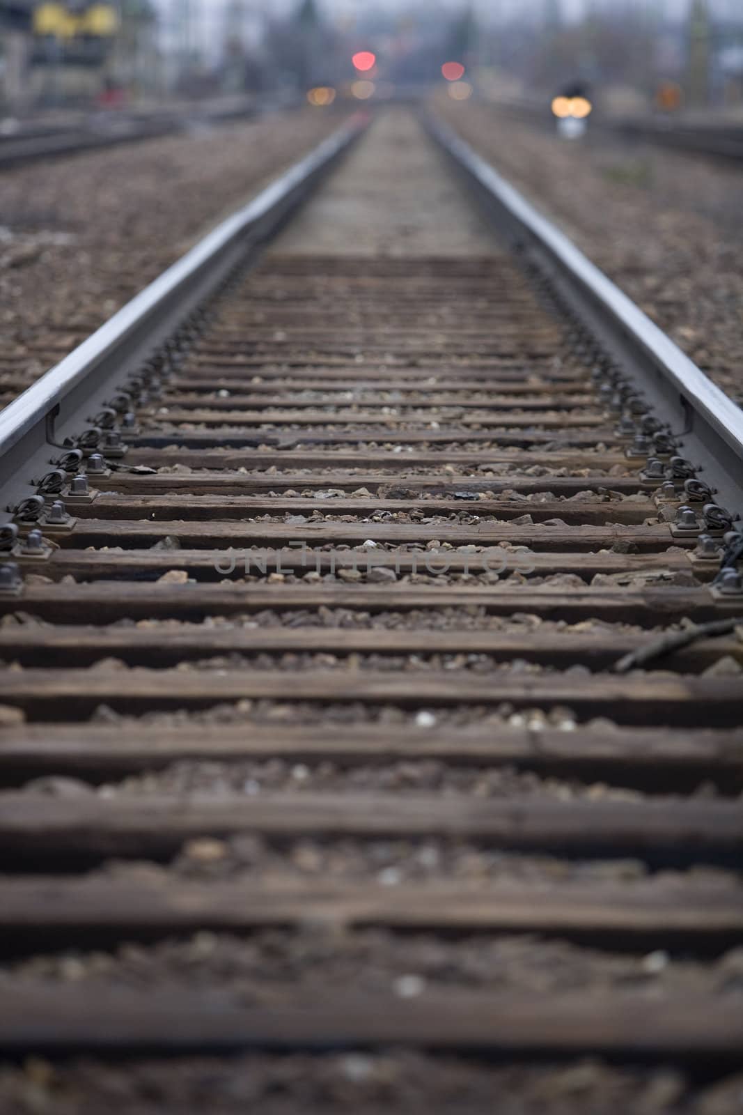 Railroad Tracks with slective focus