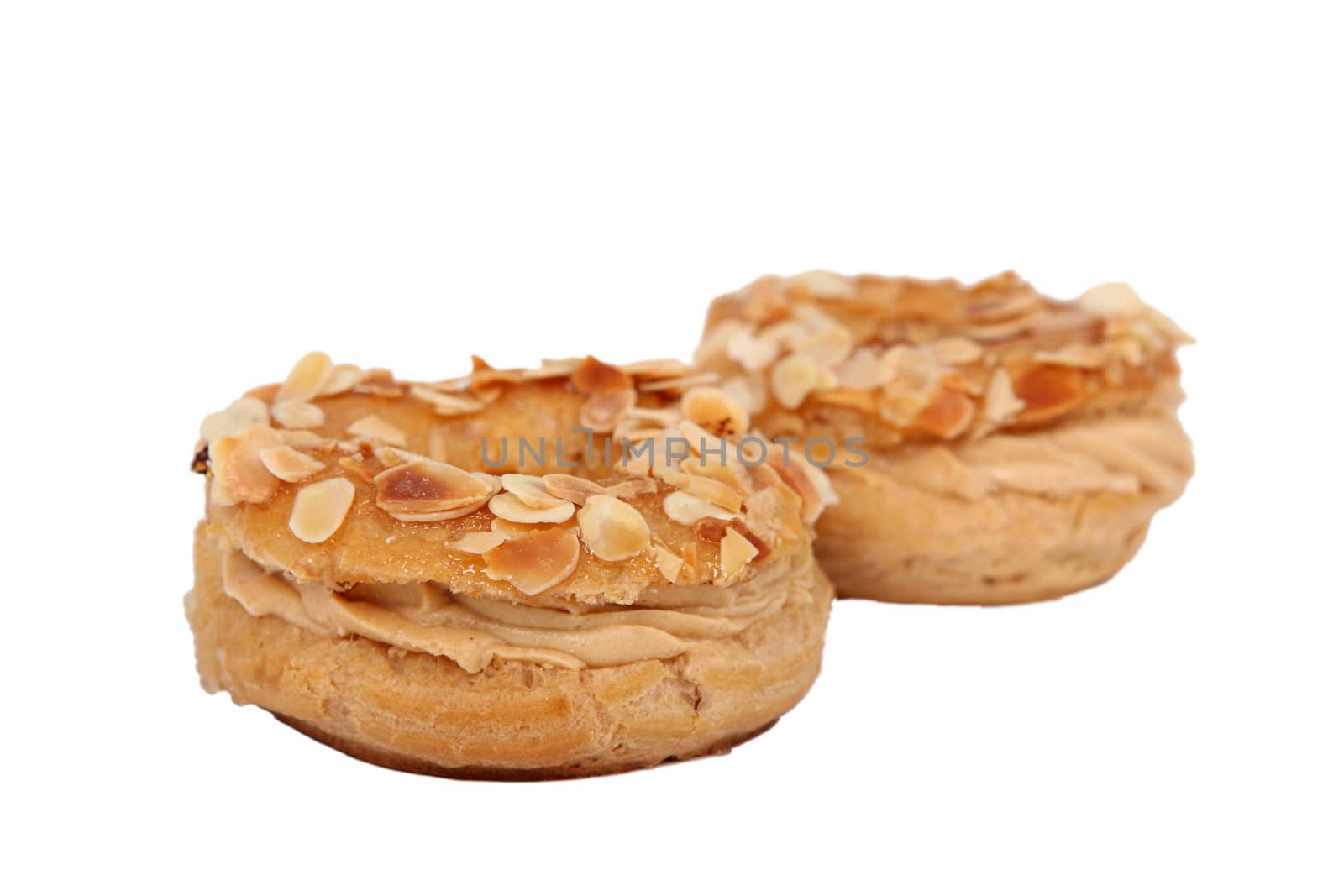 Two almond covered macaroons by phovoir