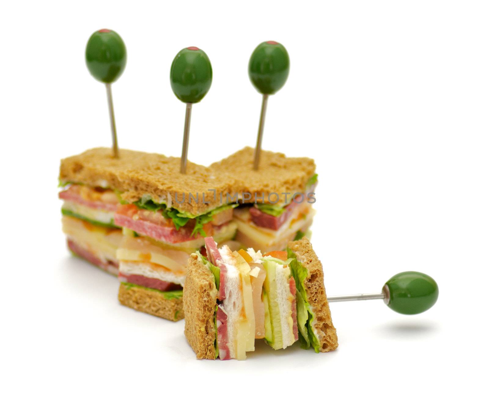 Snacks of Classical BLT Club Sandwich by zhekos