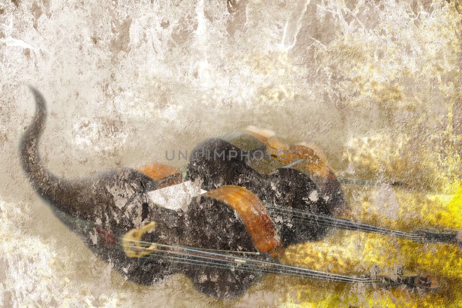abstract grunge background old bass on the floor