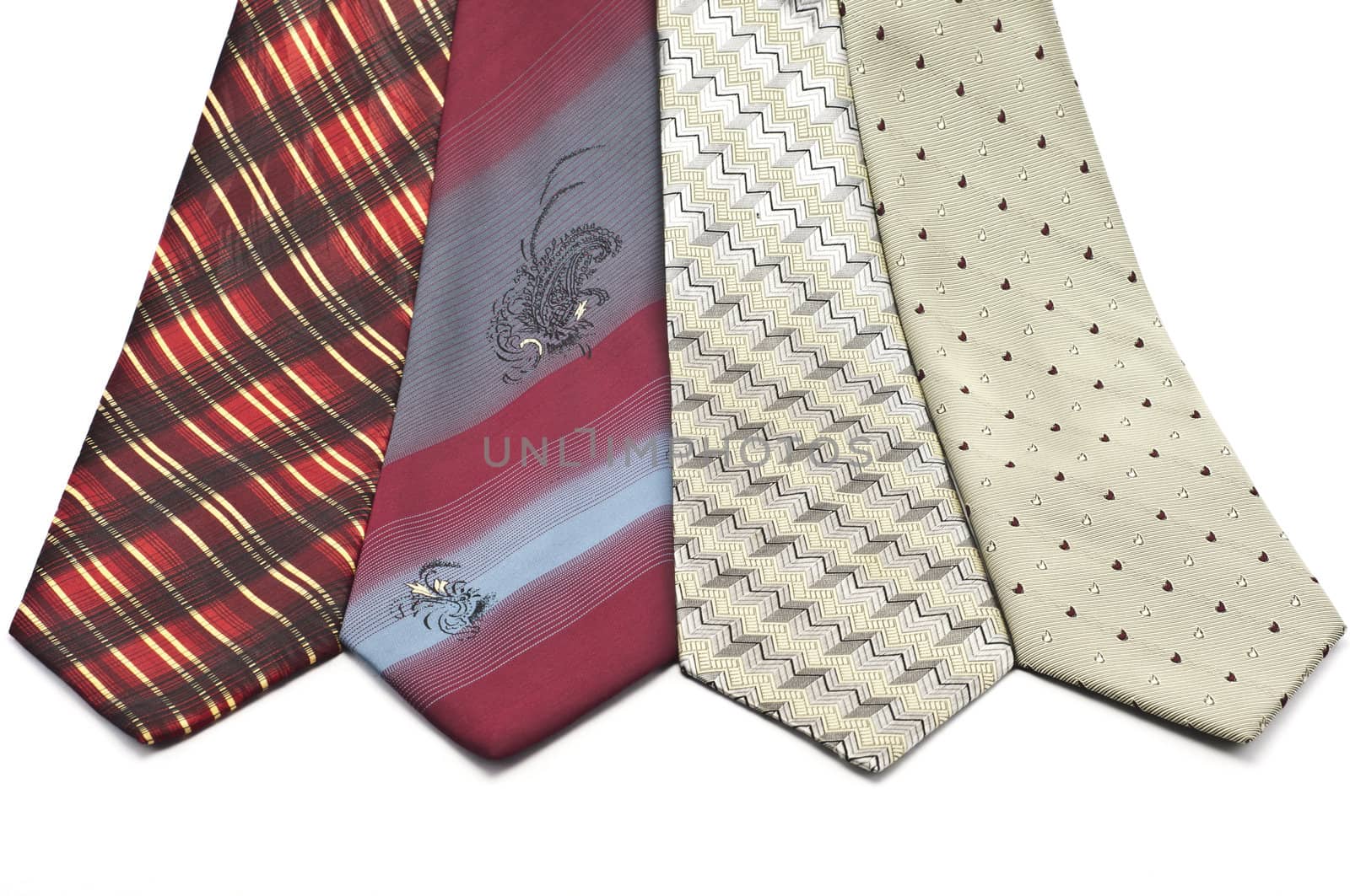 Men's fashion ties isolated on white