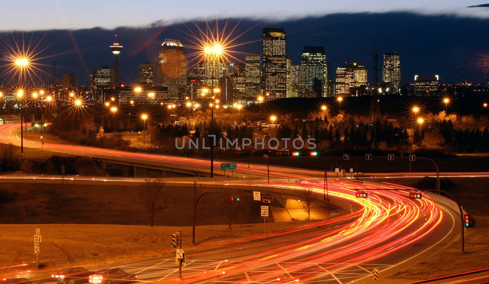 Lights of a metropolis with Hwy