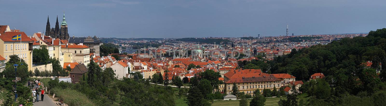 Beautiful panorama of Prague.