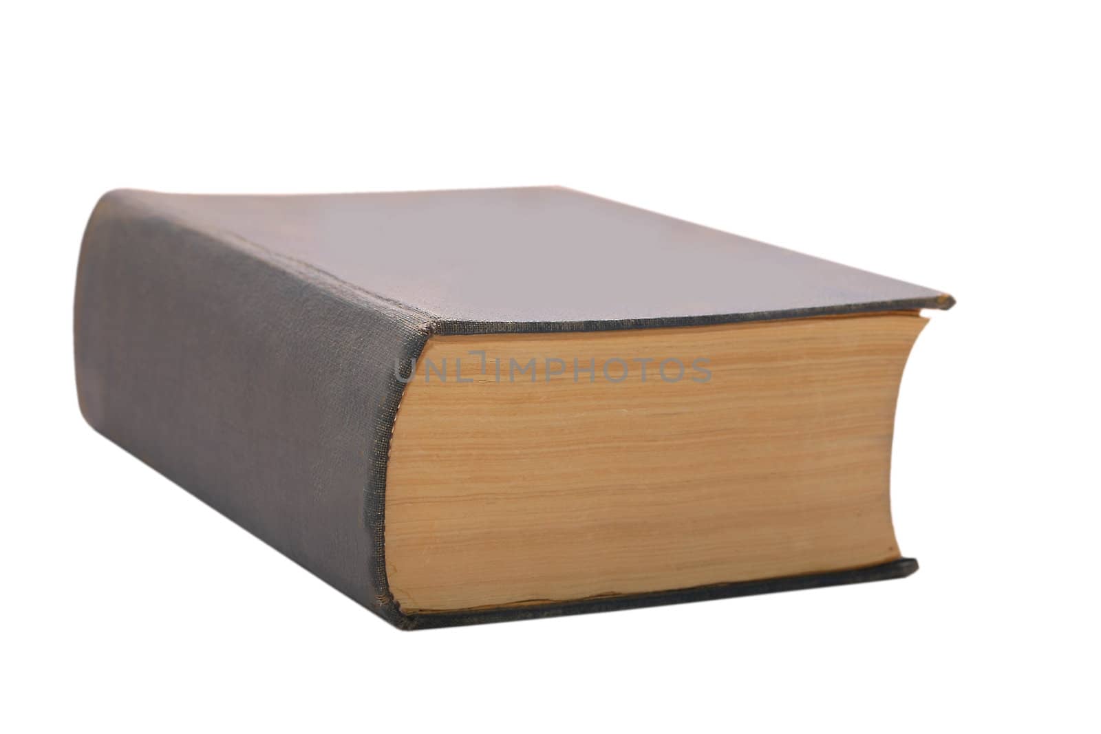 Old solid book isolated on white background