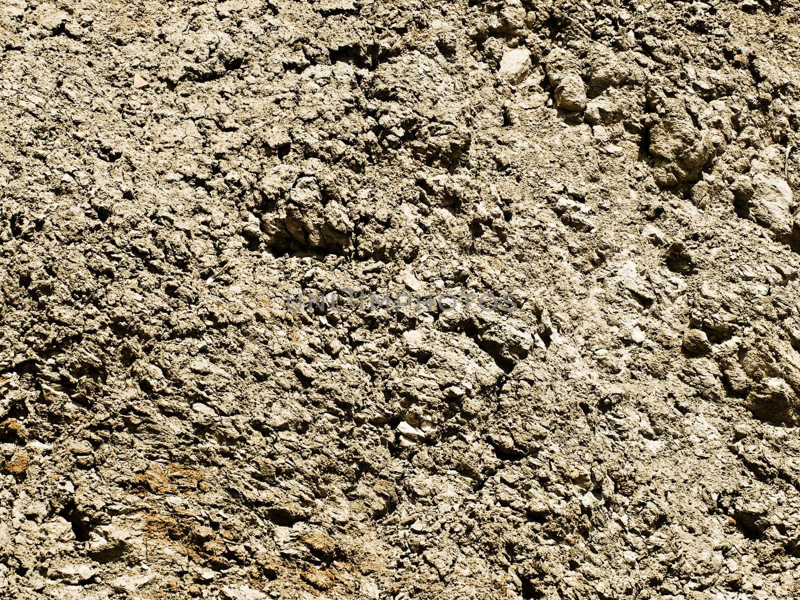 Detail and texture of clay and soil slope