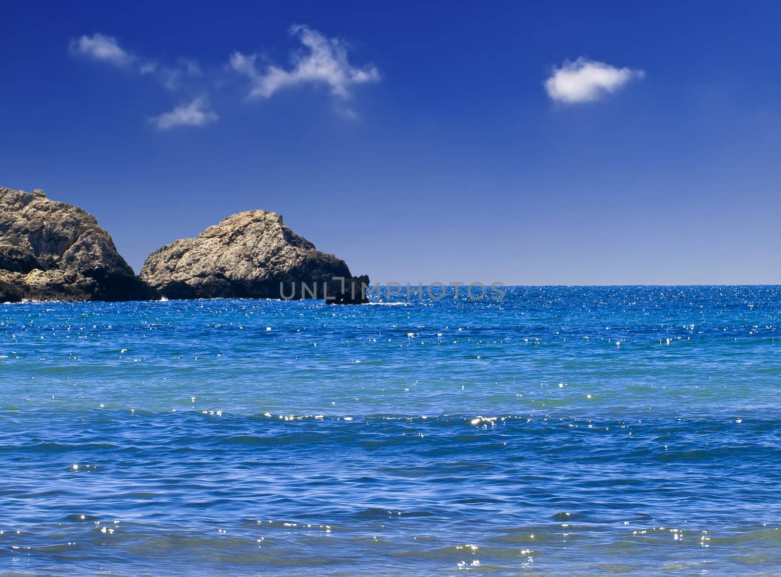 Typical summer landscape and scenery from the coast in Malta.