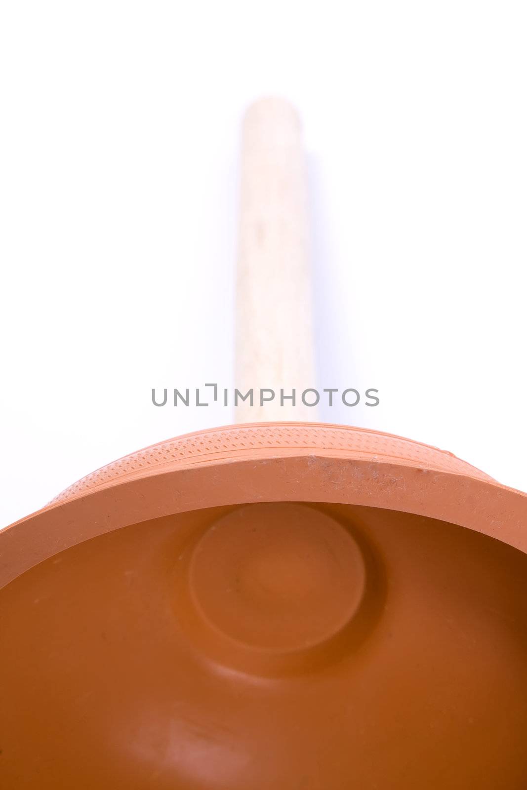 Big rubber plunger isolated on white background