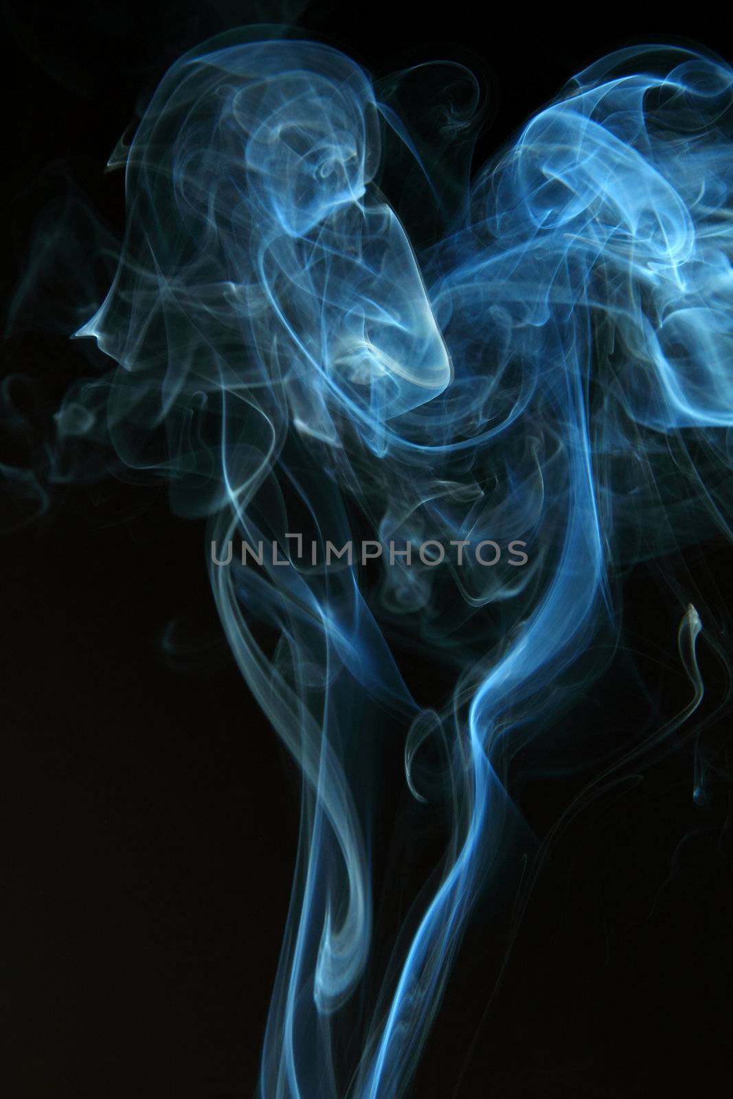 Abstract black smoke on black background