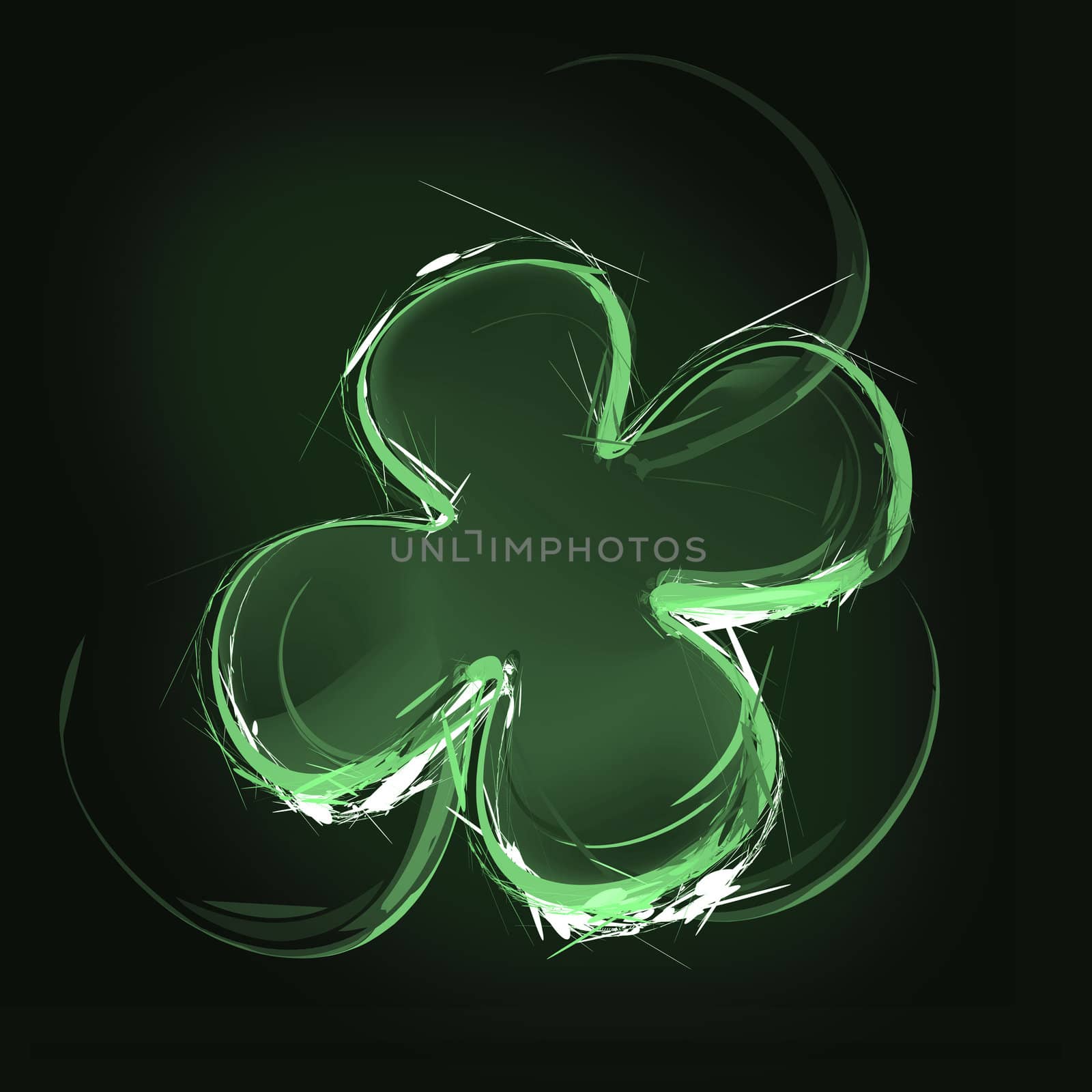 Art illustration of a green clover leaf