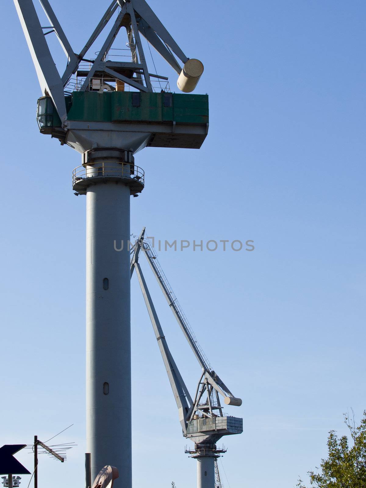 big cranes in the shipyard
