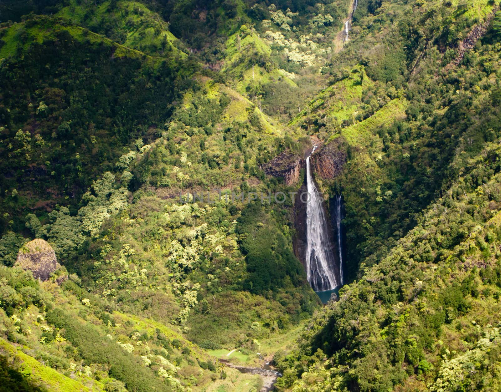 Manawaiopuna Falls in Kauai were used in Jurassic park and can only been seen from air
