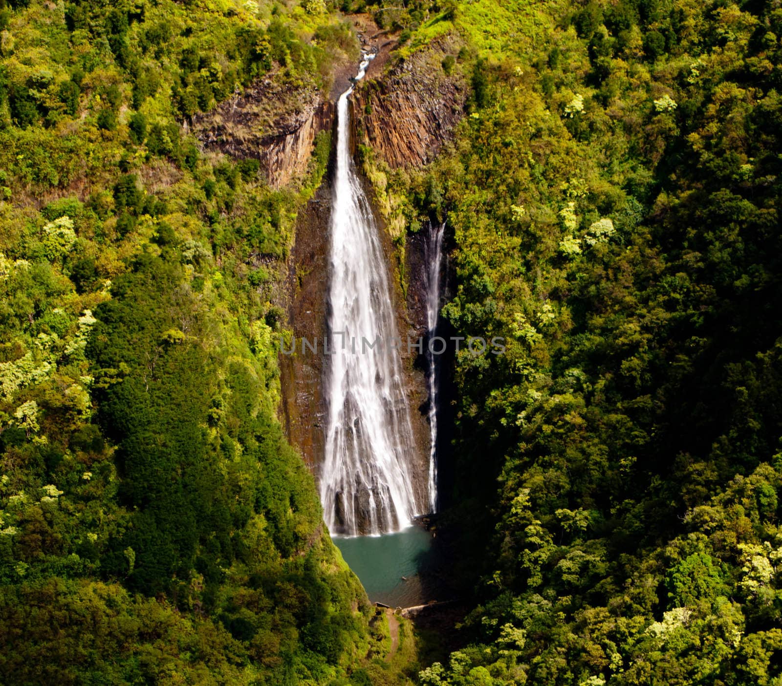 Manawaiopuna Falls in Kauai were used in Jurassic park and can only been seen from air