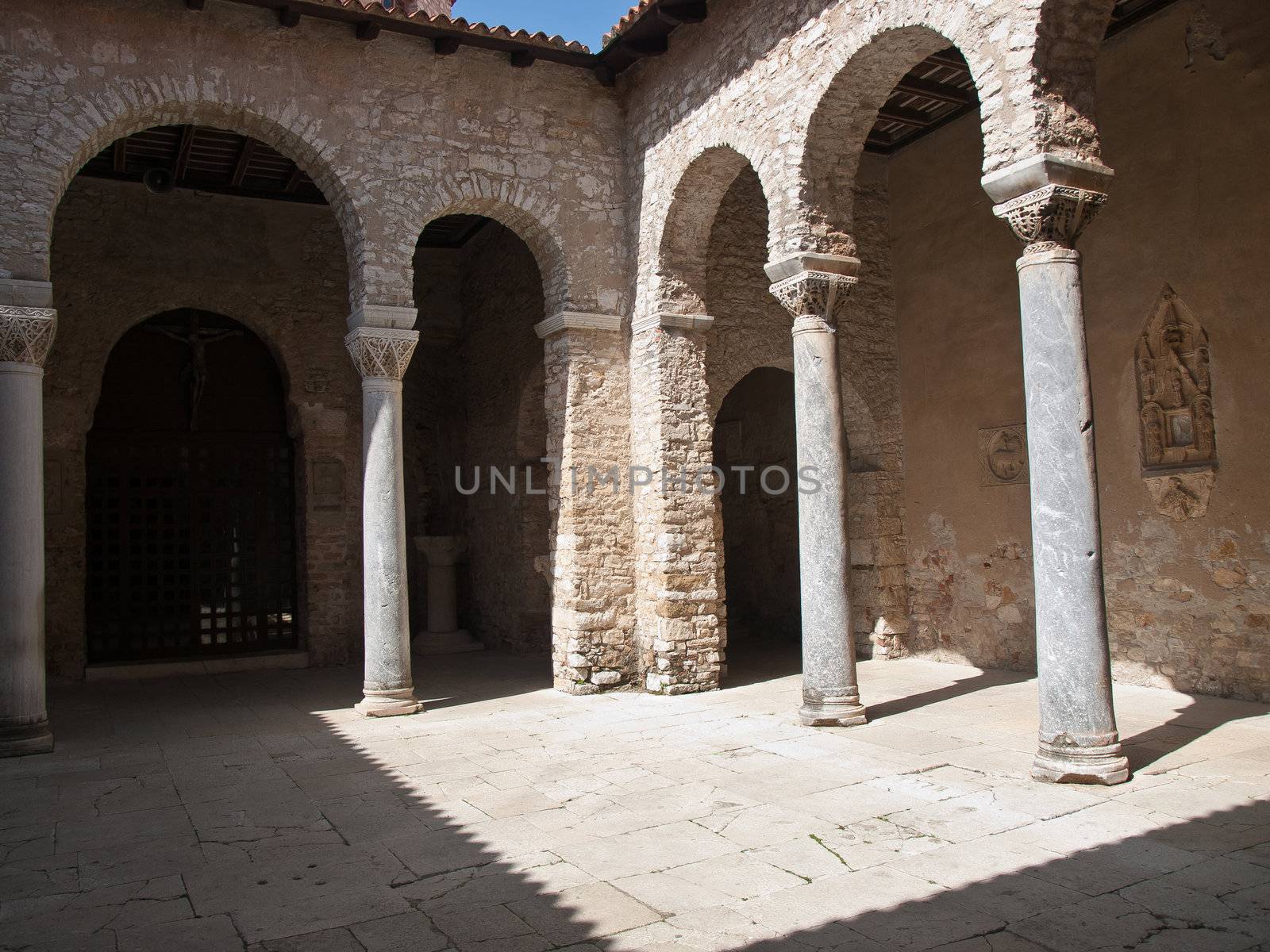 old Roman basilica in Porsc Croatia