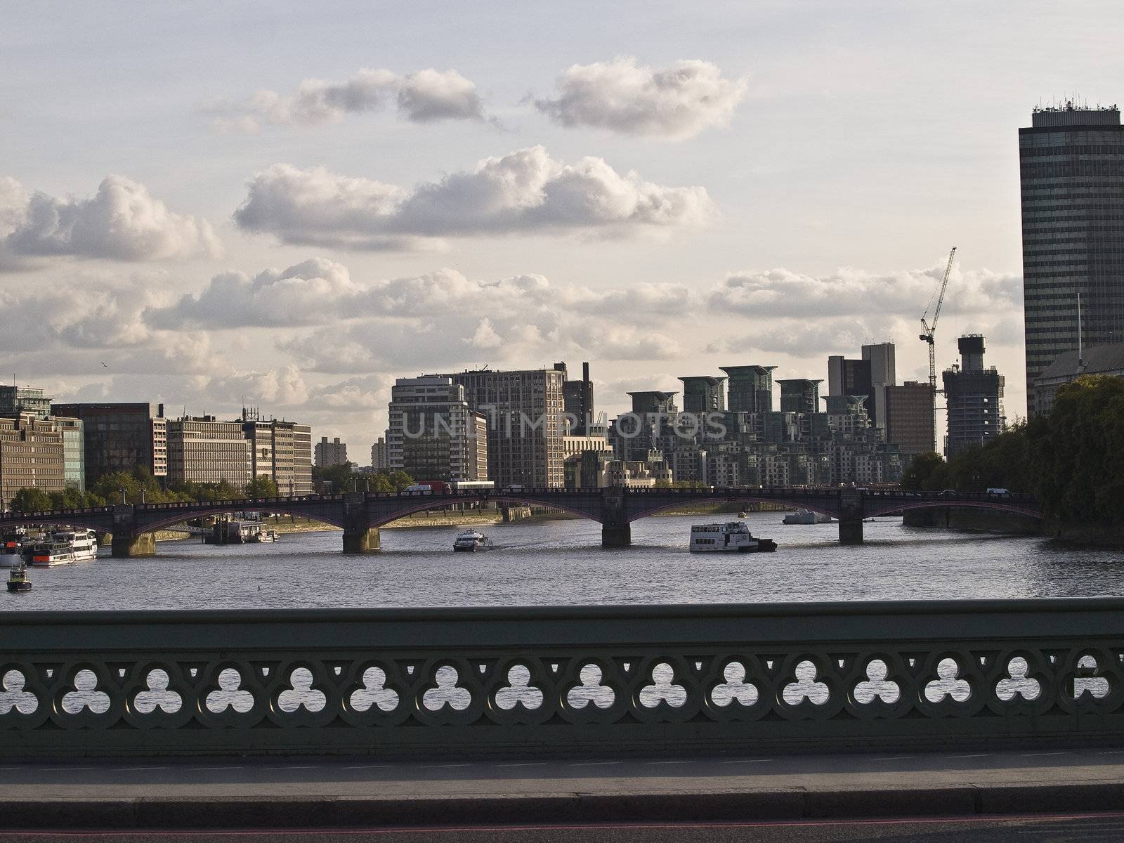 wiev on the London city from the bridge on the river Thames