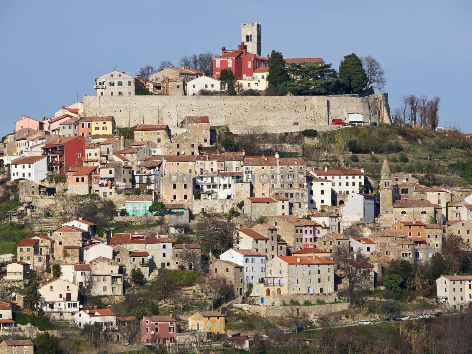 small old town Motovun in central Istria